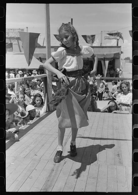 Taos New Mexico 1940 Spanish-American Native Dance Fiesta Girl Dancer