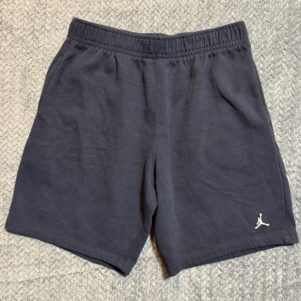 Nike Air Jordan Mens Size Large Fleece Shorts Gym Navy Blue Basketball Jumpman