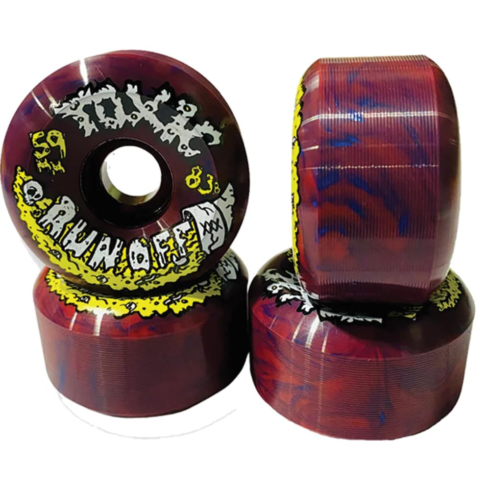 toxic Superthane Toxic Runoff 59mm 103A Red/Blue Swirl Skate Wheels (Set of 4)