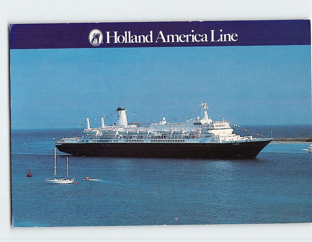 Postcard MS Nieuw Amsterdam and MS Noordam Holland America Line