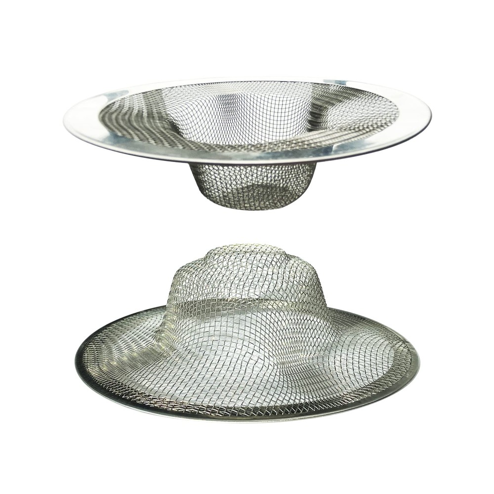Sink Strainer 2Pcs Stainless Steel Metal Mesh Sink Drain Strainer Large Wide ...