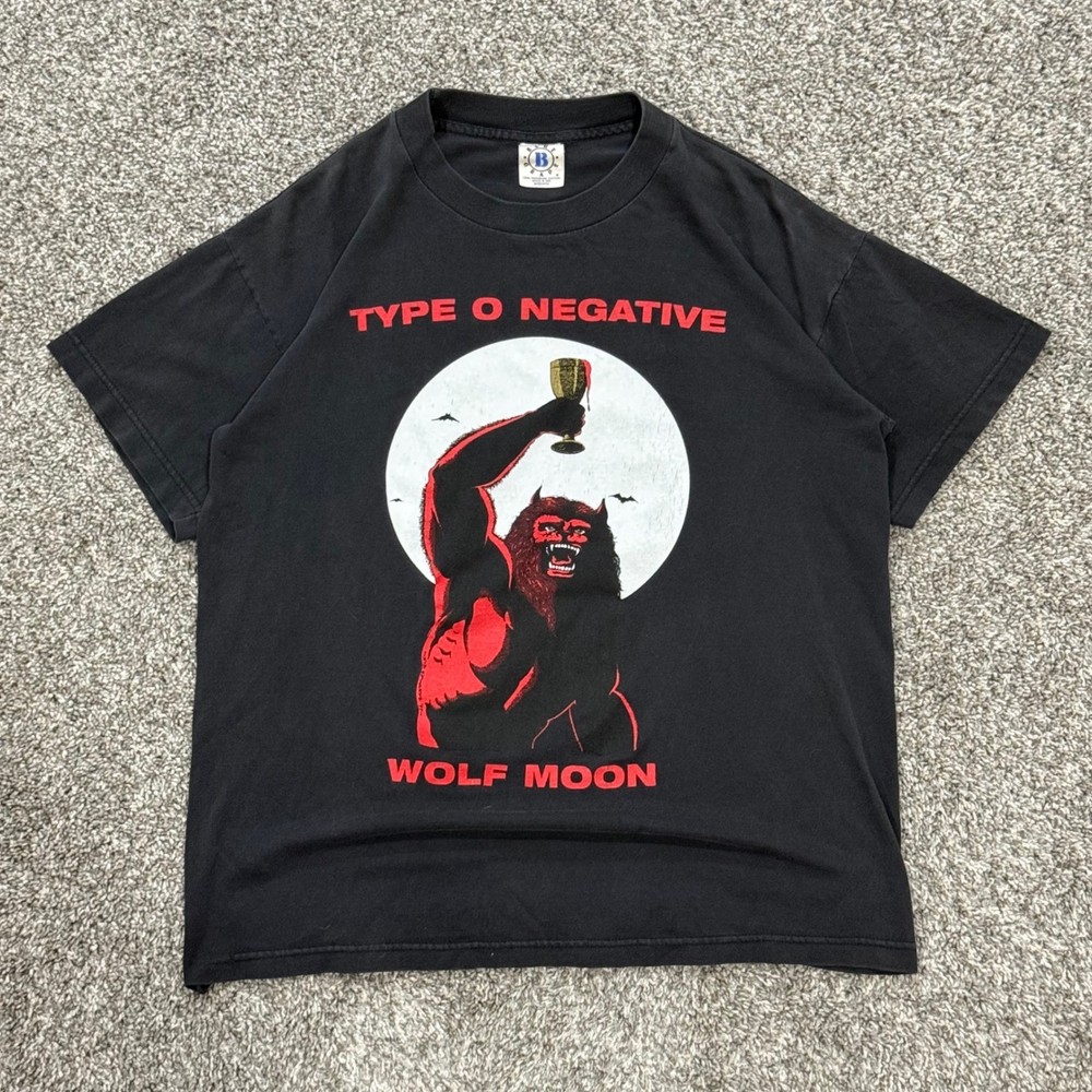Vintage 1996 Type O Negative Wolf Moon T-Shirt Blue Grape 90s Manson Mens M