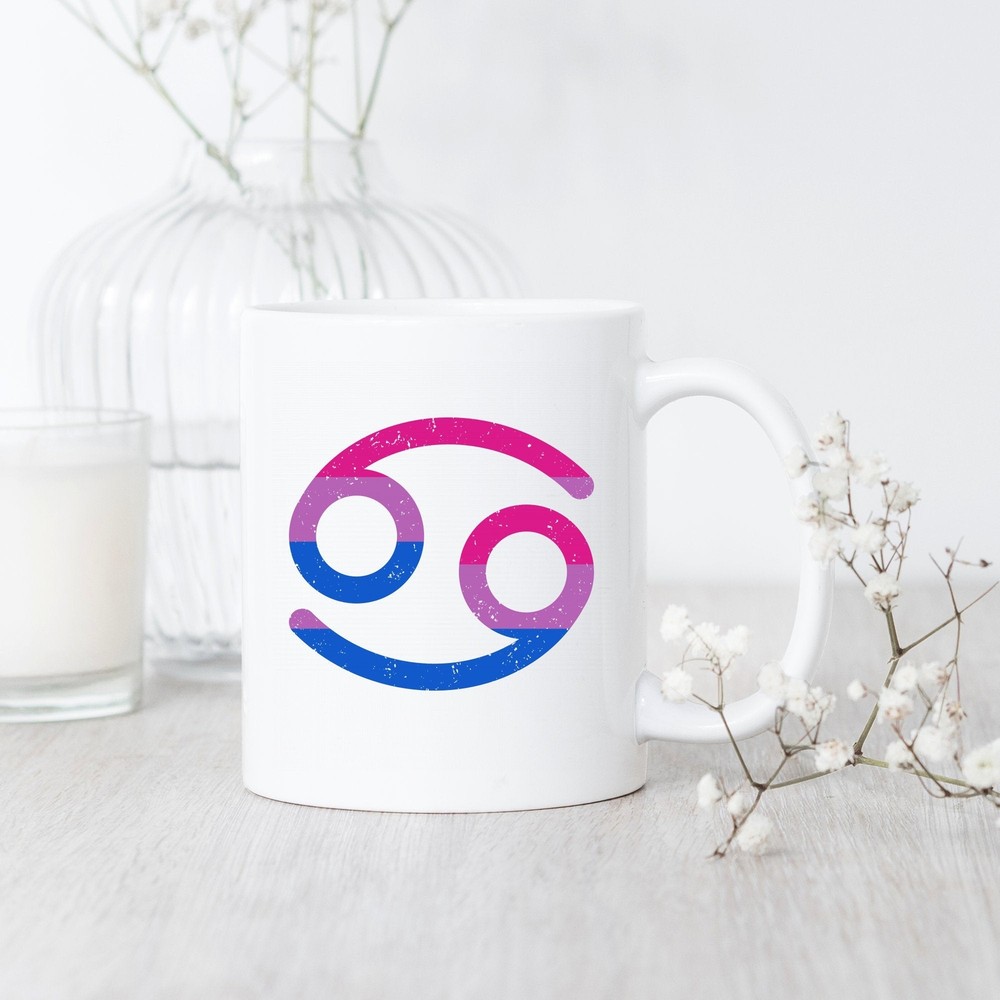 Bisexual Pride Cancer Zodiac Mug - Perfect for LGBTQ+ Coffee Lovers