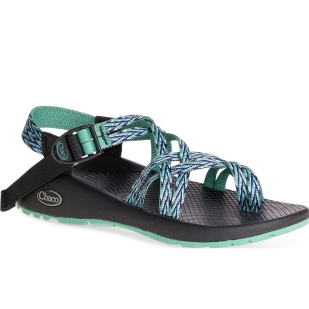 Chaco ZX2 Dual Strap Vibram Hiking Sandals Blue Green Size 8