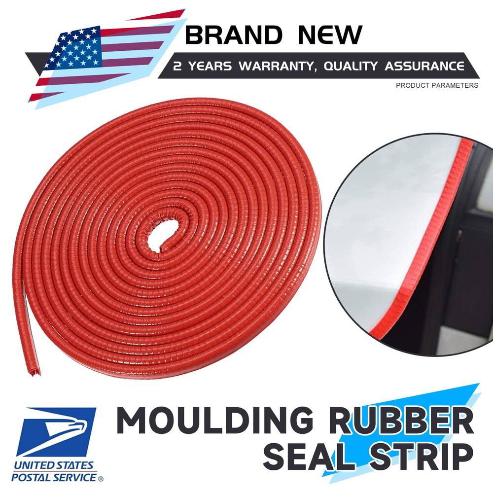 12M/40' Red Car Door Edge Trim Guard Molding Rubber Seal Strip Scratch Protector