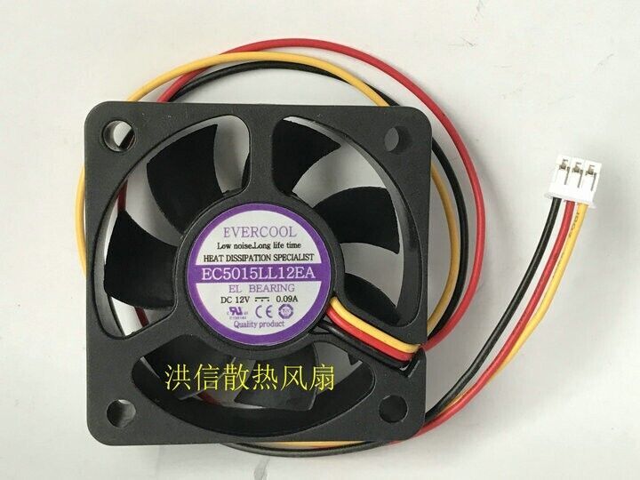 EVERCOOL EC5015LL12EA 5CM DC12V 0.09A 50*15MM cooling fan 3pin #F22