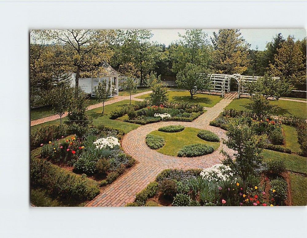 Postcard Garden of the Residence of General Salem Towne Old Sturbridge Village