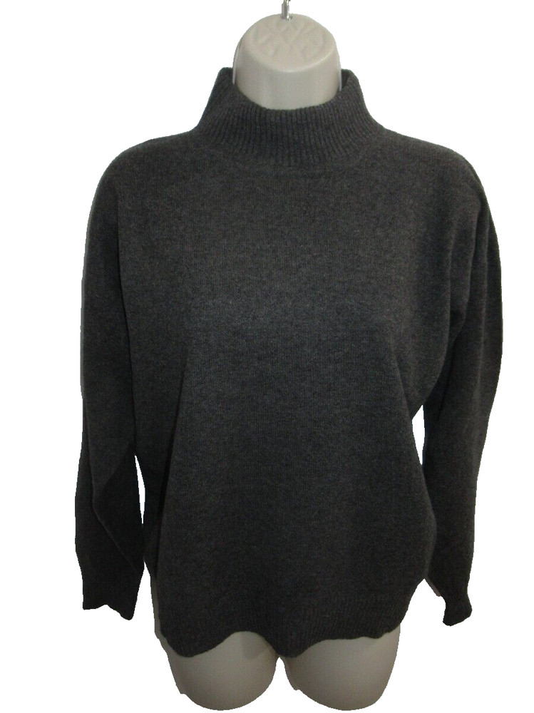 Casual Corner 100% Cashmere Gray Mock neck Sweater Size L