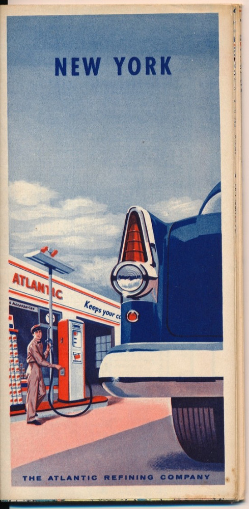 Vintage 1956 Pennsylvania Road Map – Atlantic Refining Co.