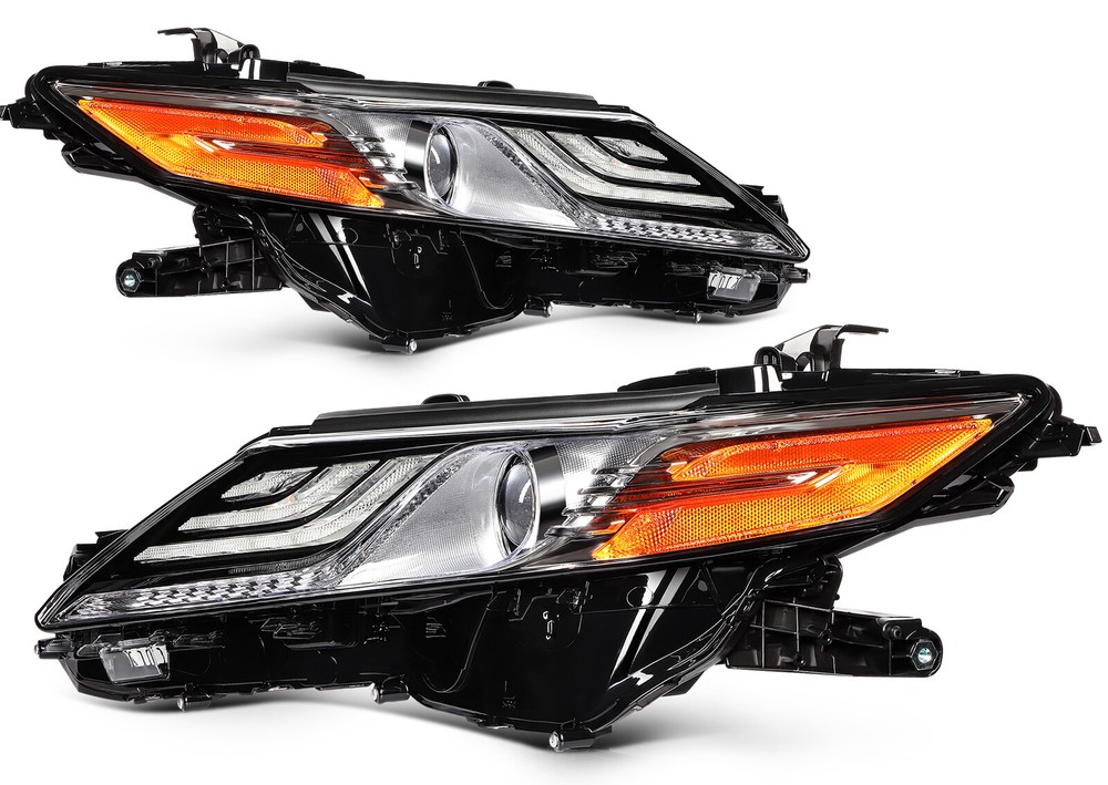 2020-2018 Toyota Camry XLE XSE Black Housing Full LED Headlights Assembly