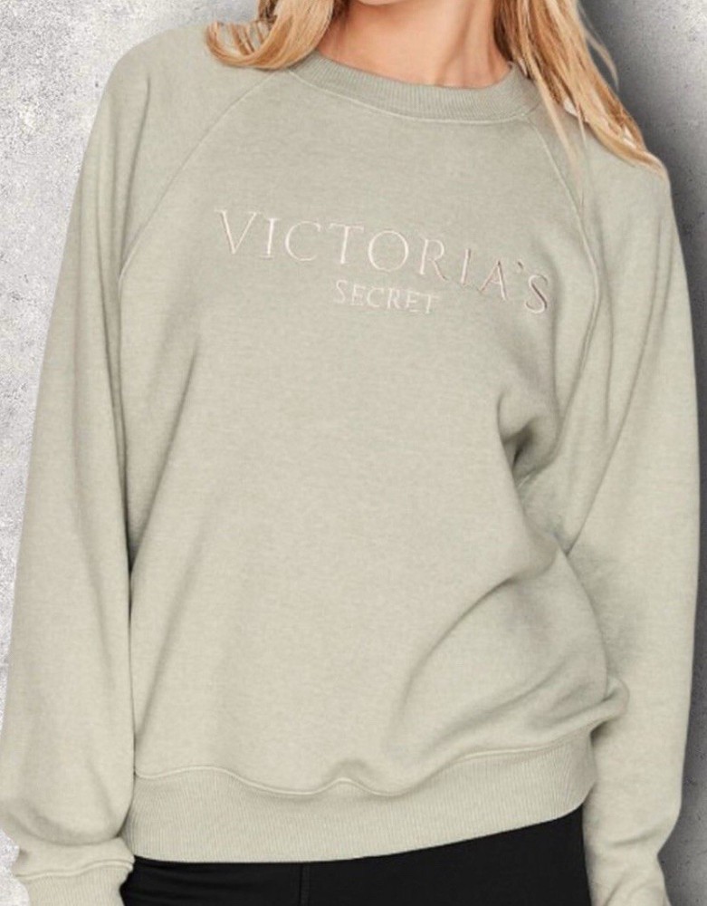 Victoria's Secret Crewneck Sweatshirt Lg Pink Gray Soft Pullover Fleece
