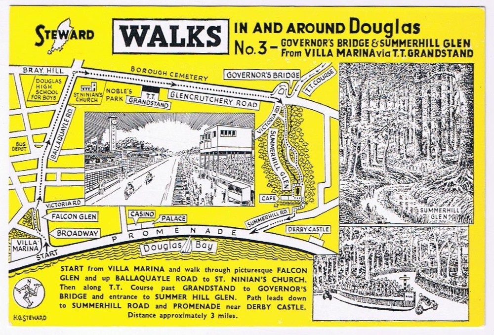 Postcard Steward Walks In & Around Douglas Isle Of Man England UK