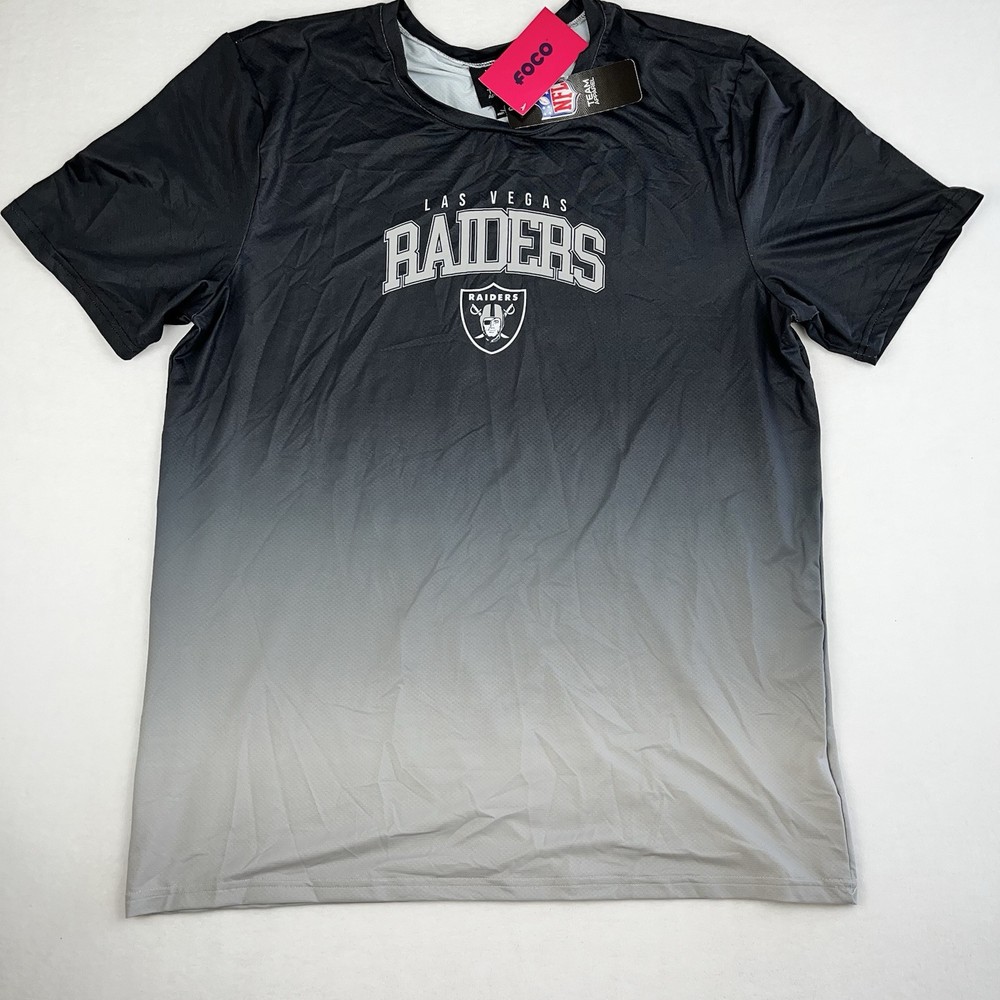 Las Vegas Raiders NFL Fade Gradient Black T-Shirt for Men Large