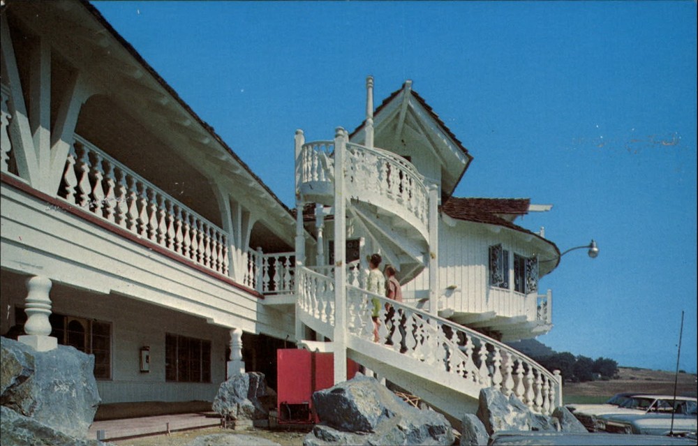 Spiral Stairway Madonna Inn San Luis Obispo California ~ 1970s vintage postcard