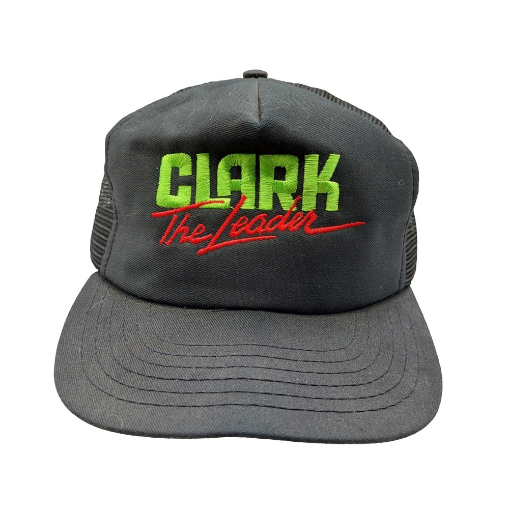 Clark The Leader Snapback Hat Black Red Green Mesh Embroidered Design