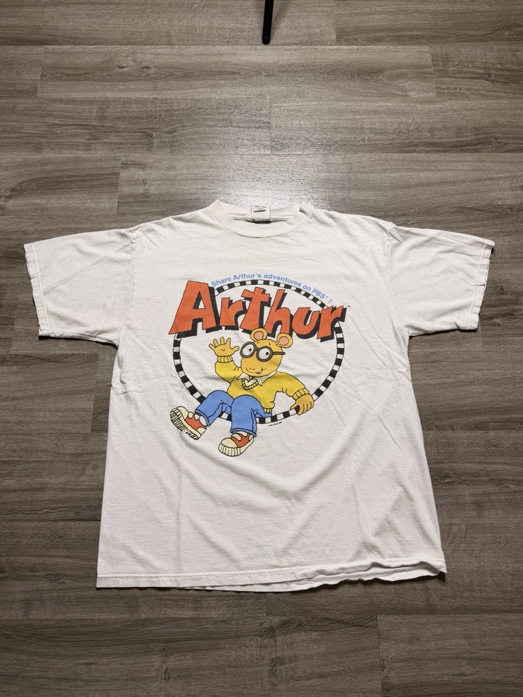Marc Brown Arthur 1997 Read All About Me White XL 90s Vintage Tee Shirt