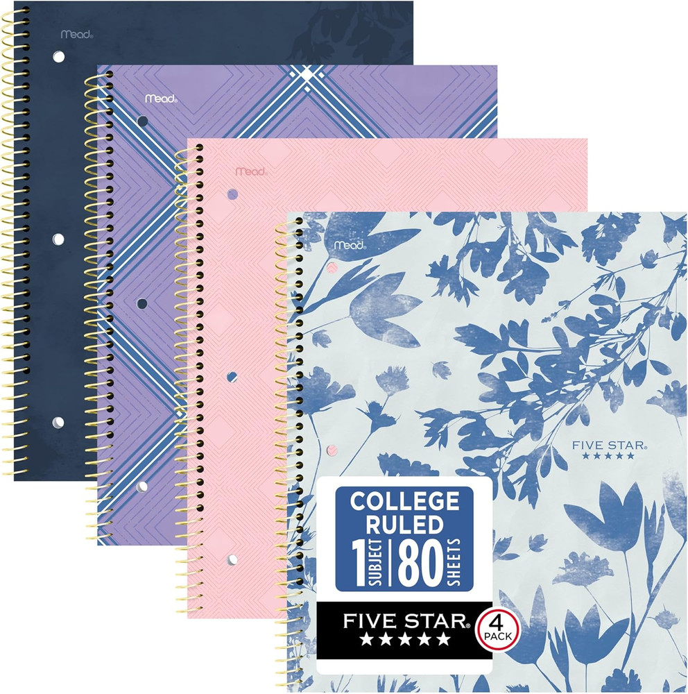 Spiral Notebook + Study App, 1 Subject, College Ruled Paper, 8-1/2