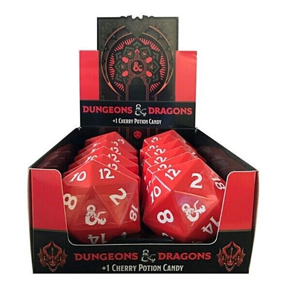 CHERRY POTION DICE CANDY Dungeons & Dragons D20 (12 PC) Metal Tin NEW SEALED