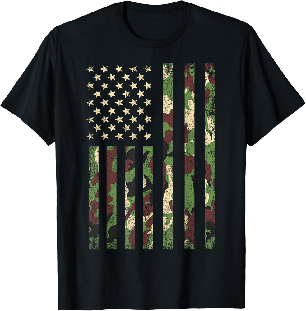 Limited Edition Camo USA Flag T-Shirt - Patriotic Military Style