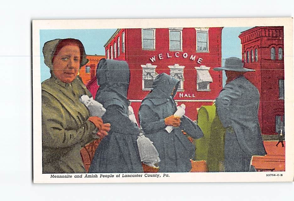 Postcard Mennonite and Amish People Lancaster County Pennsylvania USA
