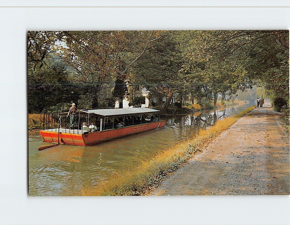 Postcard Barge Ride on the Delaware Canal Bucks County Pennsylvania USA