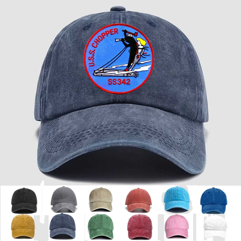Custom Embroidered Hat SS-342 USS Chopper, Veteran Cap, Trucker Hat, Gift Idea