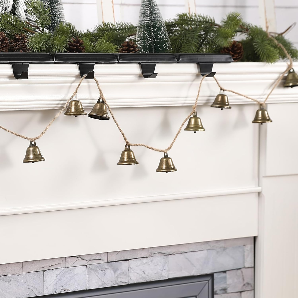 Christmas Decorations -Bells Christmas Garland-Rustic Bells Garland Banner for C