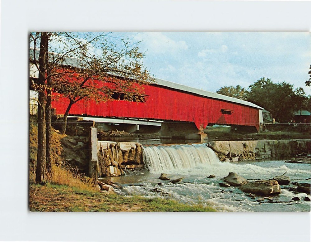 Postcard Picturesque Indiana Covered Bridge USA