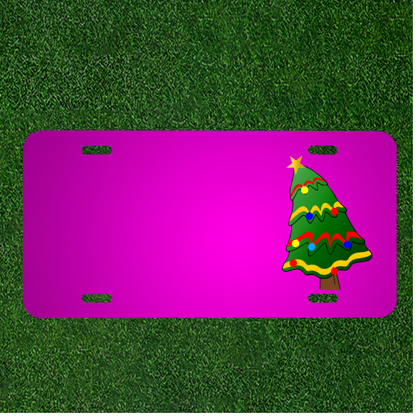 Custom Personalized Car License Plate with Names for Christmas Tree Design