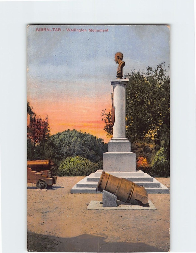 Postcard Wellington Monument Gibraltar British Overseas Territory