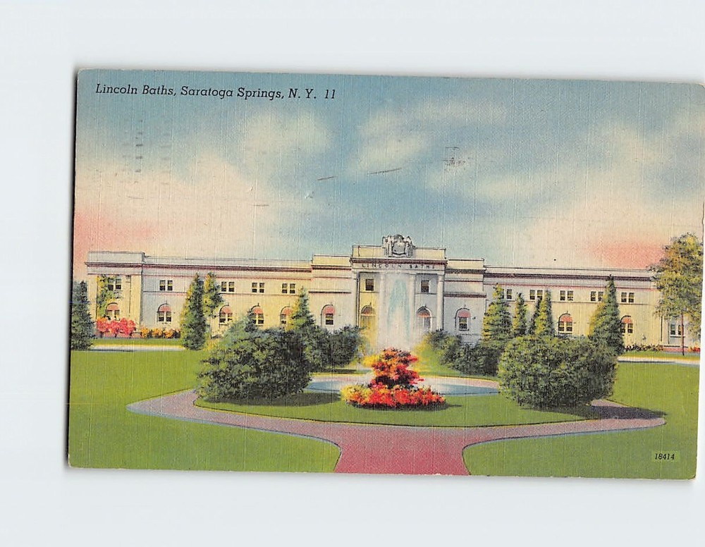 Postcard Lincoln Baths Saratoga Springs New York USA