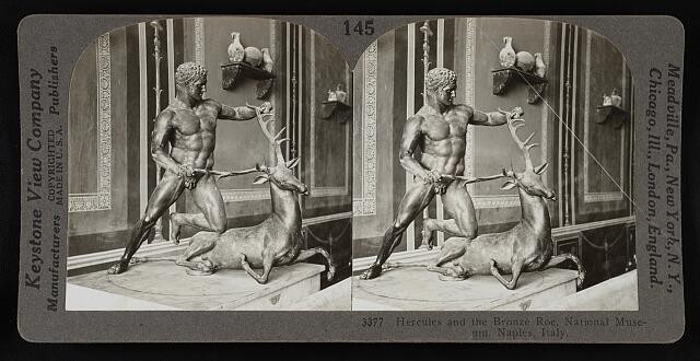 Photo:Naples Italy Hercules and Bronze Roe National Museum 1860s-1930s