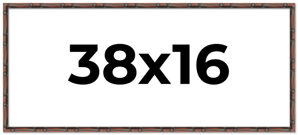 38x16 Frame Brown Bamboo with Dark Coffee/Walnut Finish | Solid Wood Picture Fra