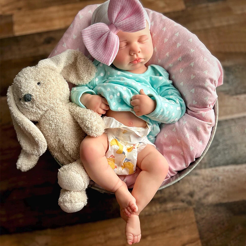 18.5 Inch Handmade Platinum Silicone Reborn Baby Boy Doll 6.82lb Soft Newborn
