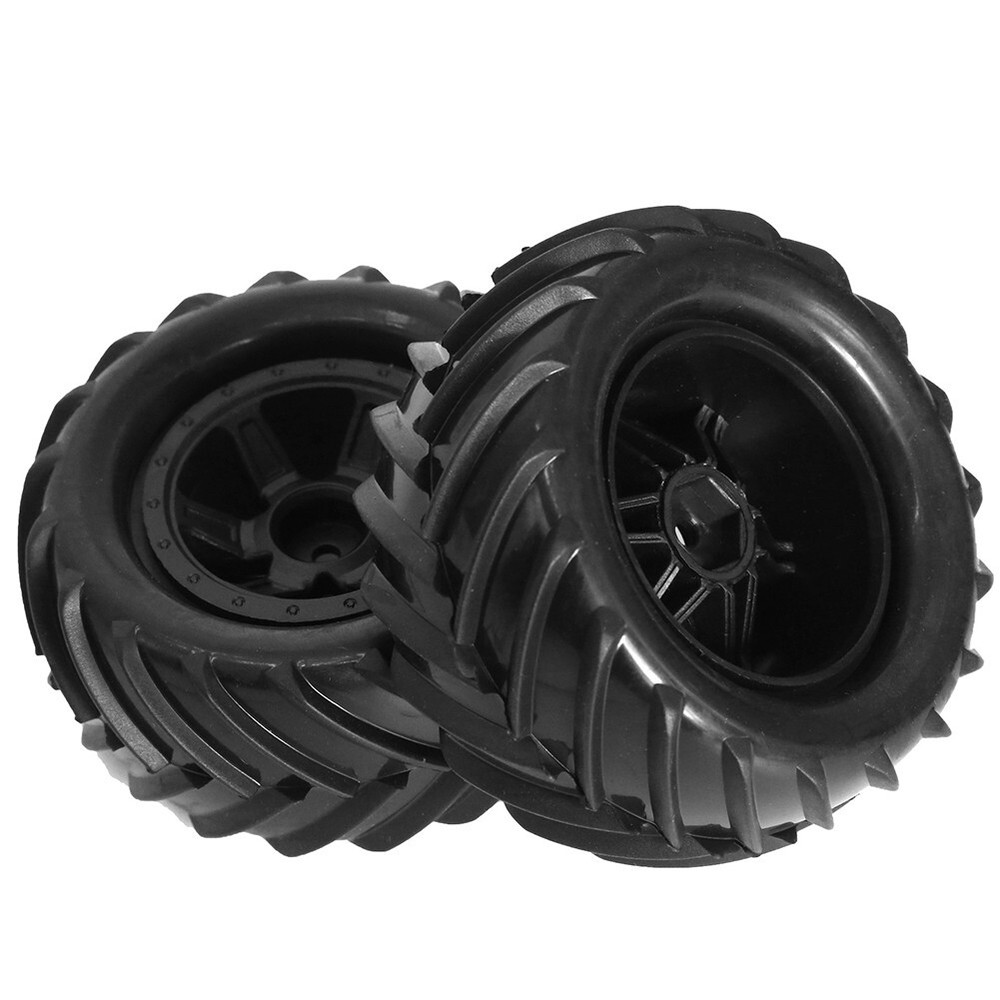 Set of Four Rubber Tires & Wheels Designed for Traxxas 1/16E For Revo RC Cars