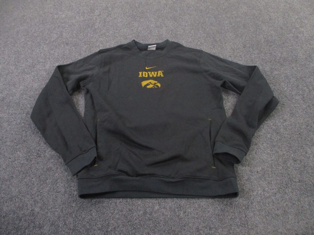 Iowa Hawkeyes Sweatshirt Mens M Gray Nike Swoosh Football Logo Pullover Adult
