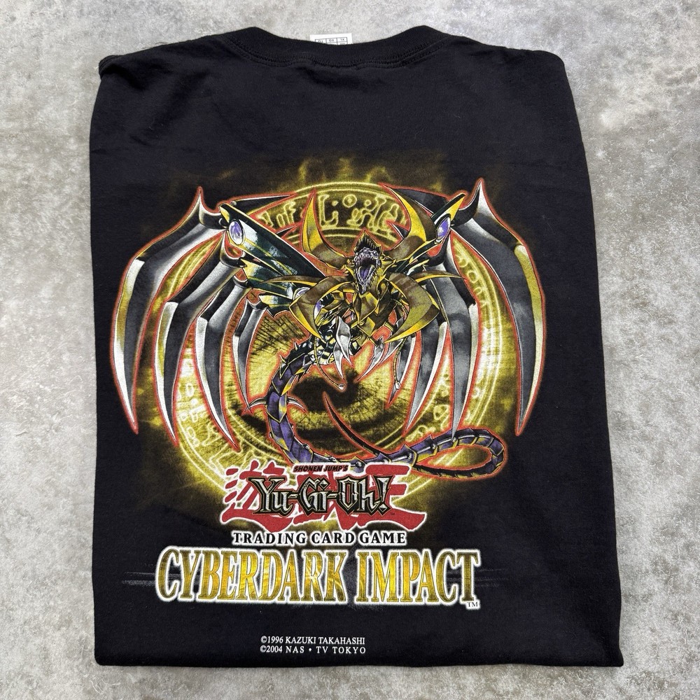 Vintage Yugioh Shirt Men Extra Large Cyber Dark Impact 2004 TCG Tournament Anime