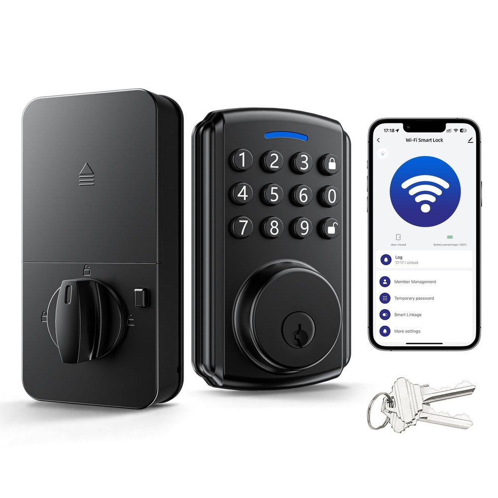 Smart Wi-Fi Deadbolt Lock for Front Door with Keyless Entry