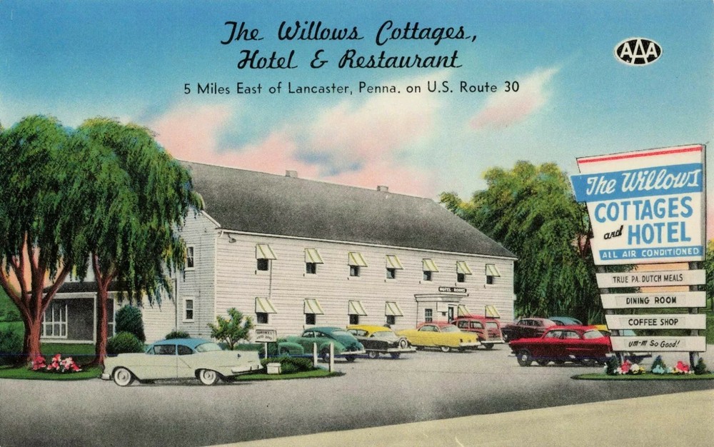 The Willows Cottages Hotel & Restaurant - Lancaster Pennsylvania PA - Postcard