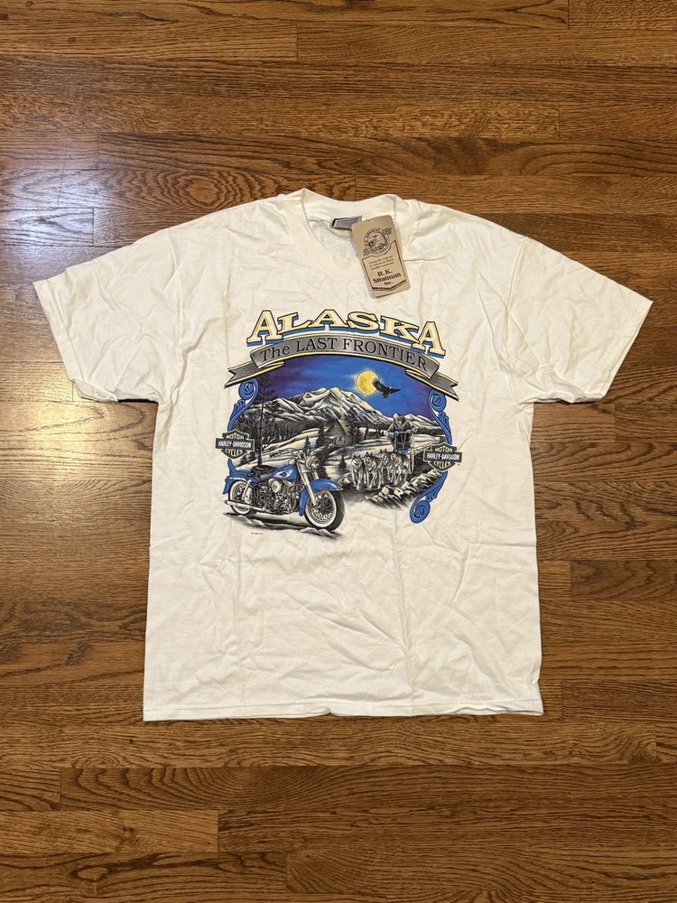 Vintage Harley-Davidson Alaska “The Last Frontier” T-Shirt Anchorage AK Large
