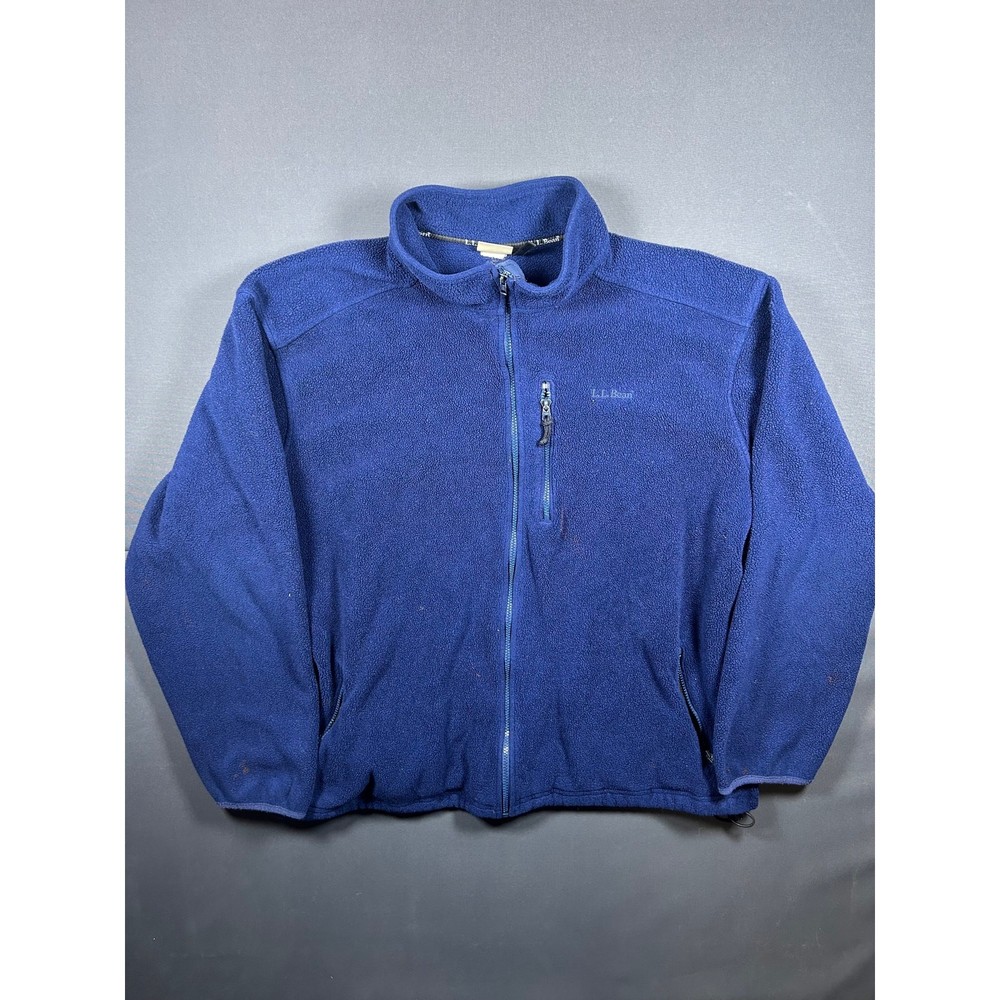 L.L. Bean Fleece Jacket Men’s XXL Blue Full Zip Vintage Outdoor Warm Pullover