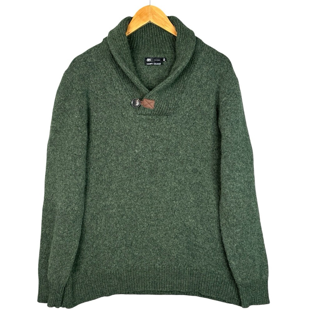 Suéter Le 31 Simons Para Hombre Chal Cuello Talla XXL Verde Reciclado Lana de Cordero Abuelo-image