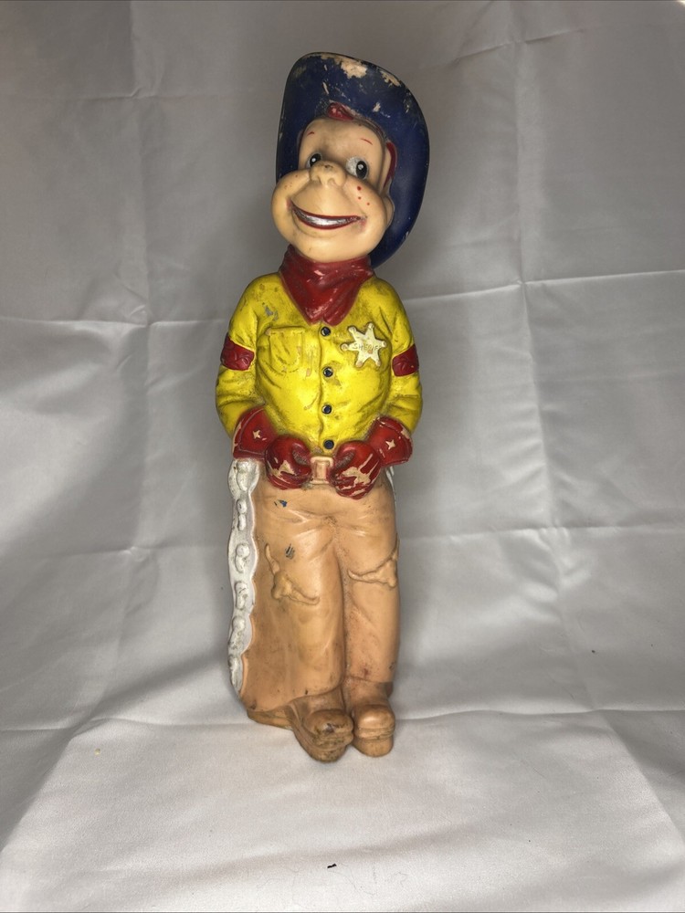 Vintage 1950s Sheriff Howdy Doody 13” Rubber Squeaky Toy