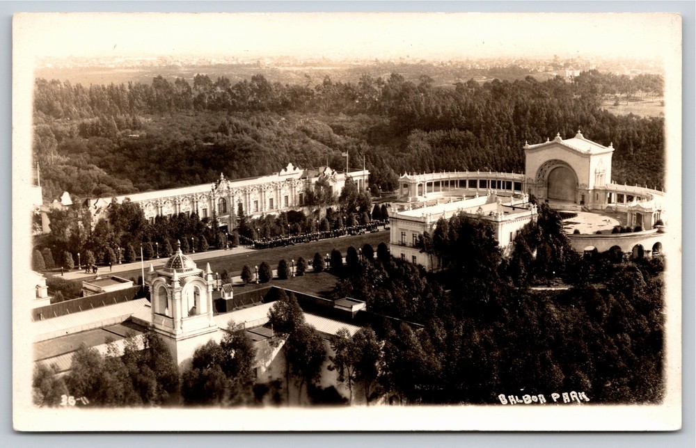 RPPC~Air View Balboa Park Pan Pac Expo California~Real Photo Postcard