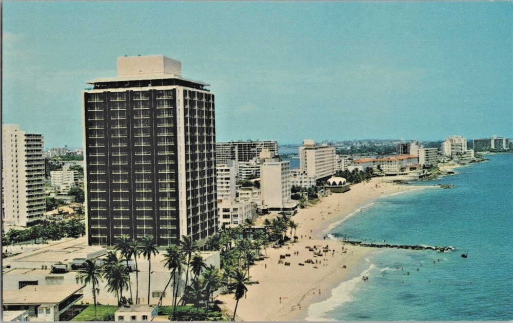 Hotel Row in Condado Puerto Rico PR Postcard