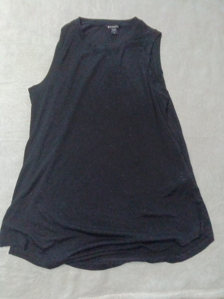 Women's Large Athleta Black Tank Split Sides On Bottom