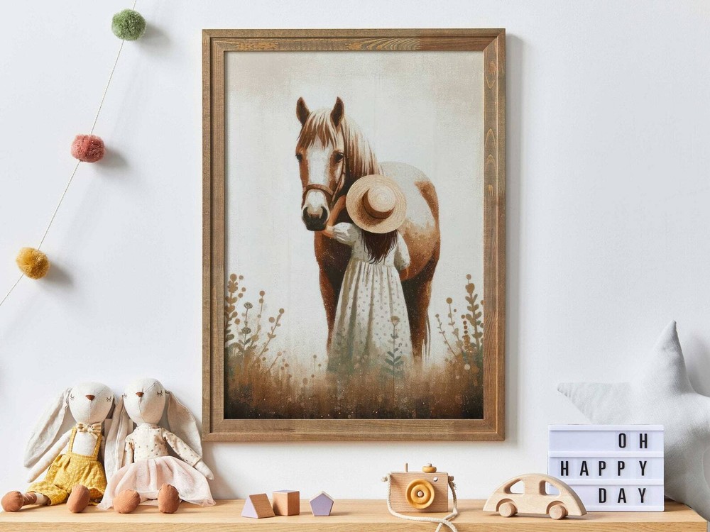 Girl Horse Print Horse Wall Art Kids Horse Gifts For Young Girl Horse Nursery