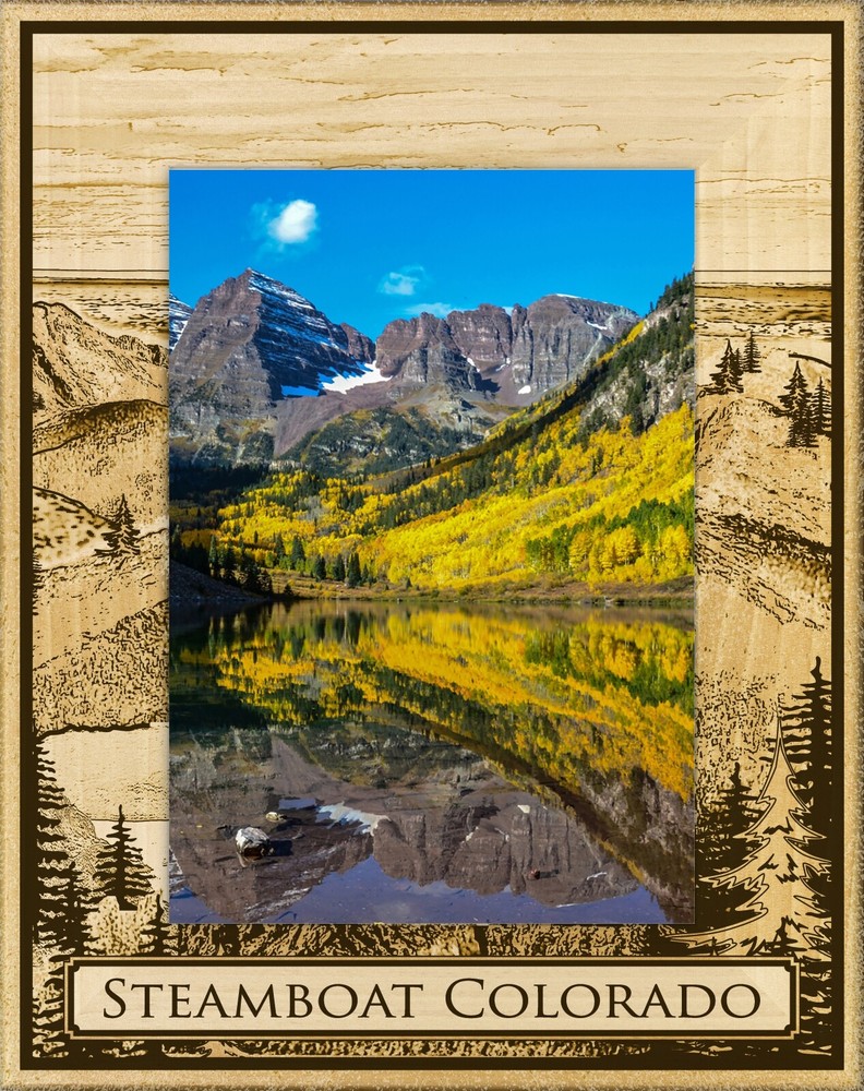 Steamboat Colorado Laser Engraved Wood Picture Frame Portrait (4 x 6)