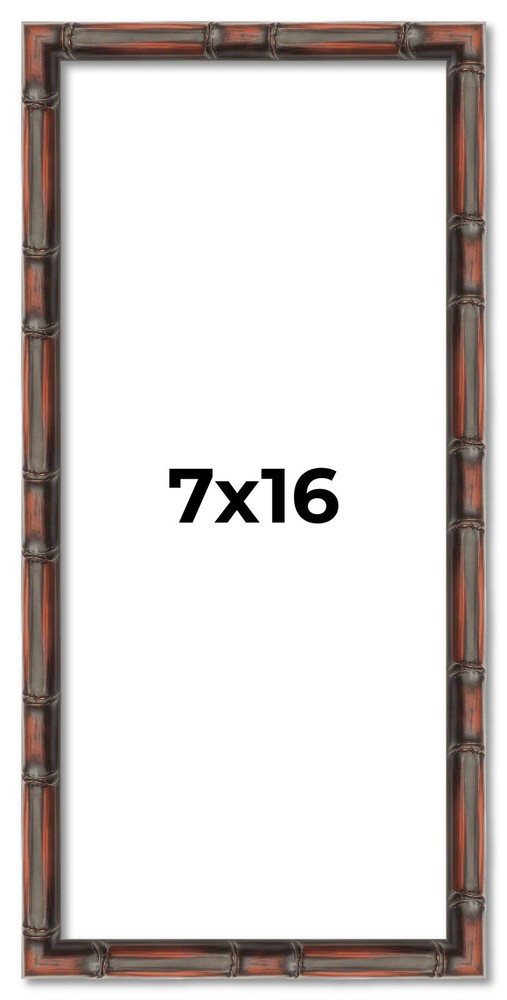 7x16 Frame Brown Bamboo with Dark Coffee/Walnut Finish | Solid Wood Picture Fram
