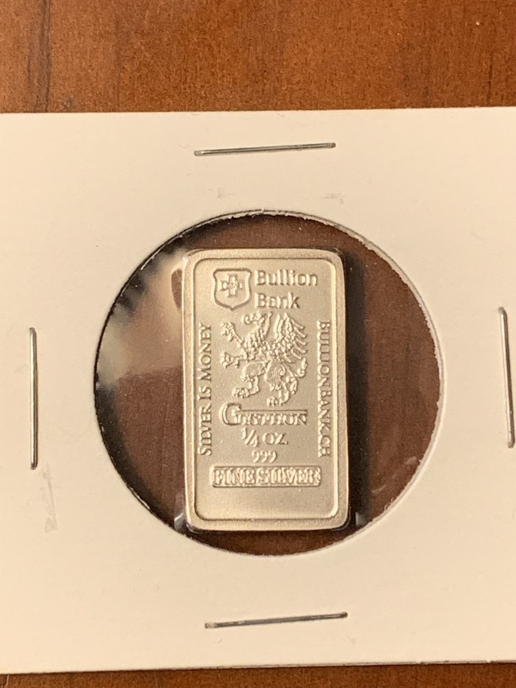 1/4 oz silver Bullion Bank Gryphon Bar .999 fine silver